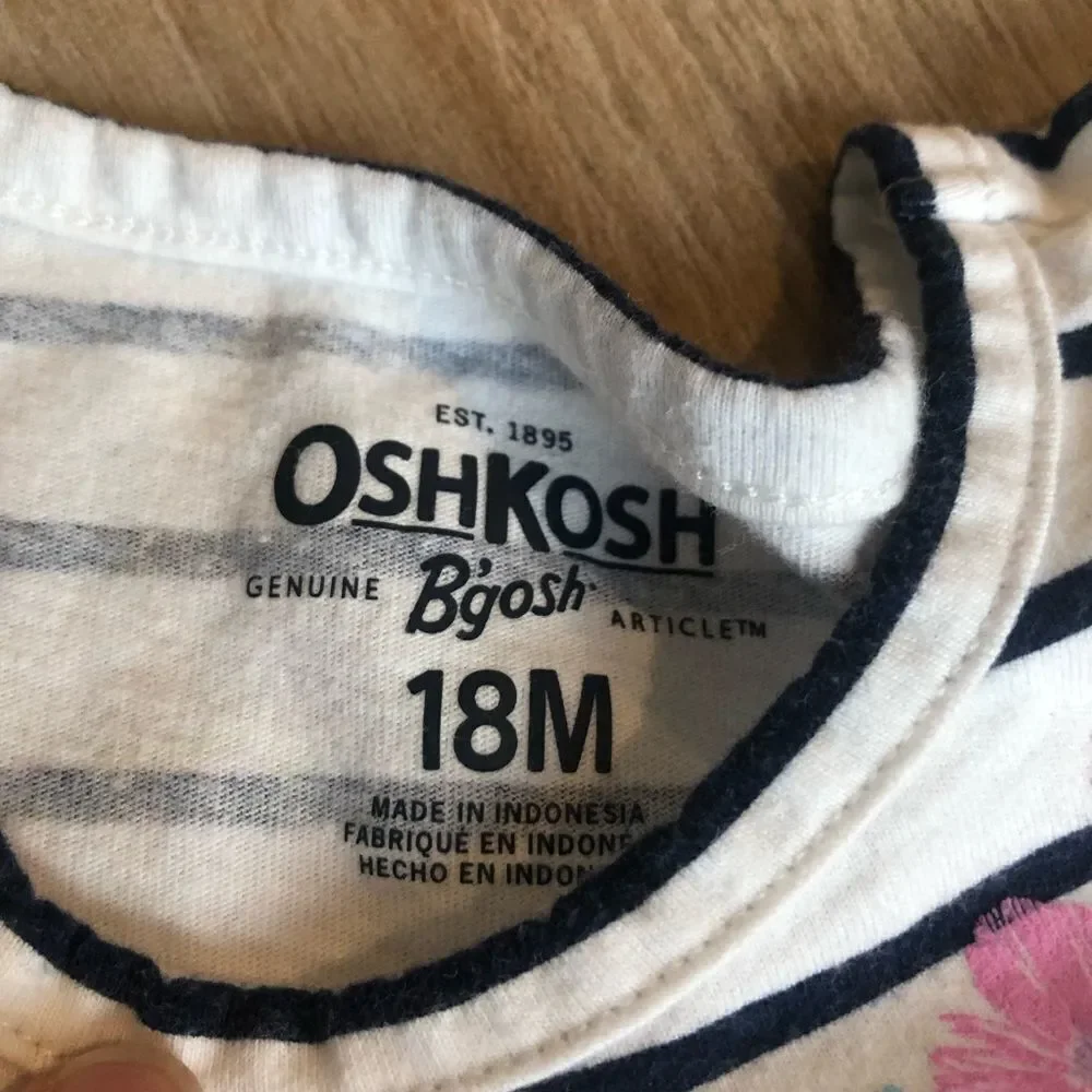 OSHKOSH B’GOSH Striped Dress with Flutter Sleeves